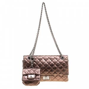 Chanel Bronze Quilted Leather Reissue 2.55 Classic 225 Flap Bag with Coin Purse Accessories
