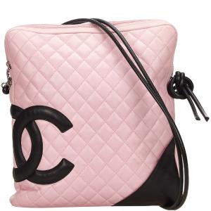 Chanel Two Tone Quilted Leather Ligne Cambon Messenger Bag