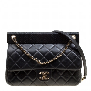 مملوكة مسبقًا Chanel Black Leather Classic Frame Flap Shoulder Bag
