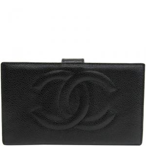 Chanel Black Leather CC Bifold Wallet