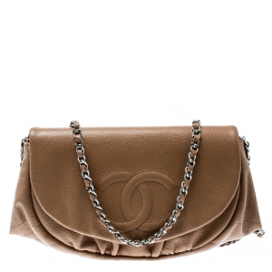 Chanel Brown Leather Halfmoon WOC Bag