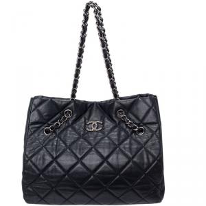 Chanel Black Bubble Quilt Flap Shoulder Bag