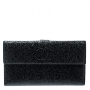 Chanel Black Caviar Leather CC Bifold Wallet