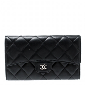 Chanel Black Quilted Leather Reissue Trifold Wallet