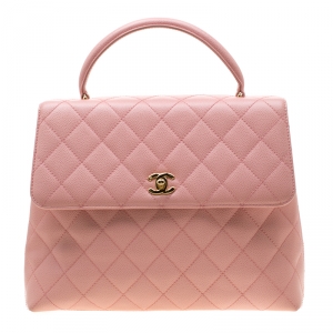 Chanel Blush Pink Quilted Leather Jumbo Vintage Kelly Bag