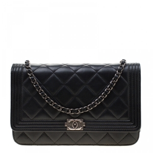 Chanel Black Quilted Leather Boy WOC Bag