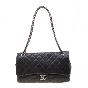 مملوكة مسبقًا Chanel Black Quilted Caviar Leather Large Easy Flap Bag