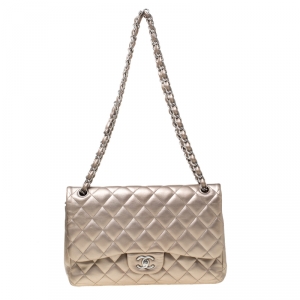 مملوكة مسبقًا Chanel Rose Gold Quilted Leather Jumbo Classic Double Flap Bag
