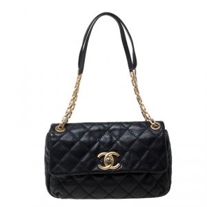 مملوكة مسبقًا Chanel Black Quilted Leather Shoulder Bag