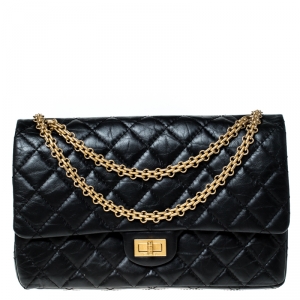 Pre Owned Chanel Black Quilted Leather Reissue 2.55 Classic 226 Flap Bag