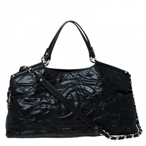 مملوكة مسبقًا Chanel Black Quilted Iridescent Leather CC Satchel