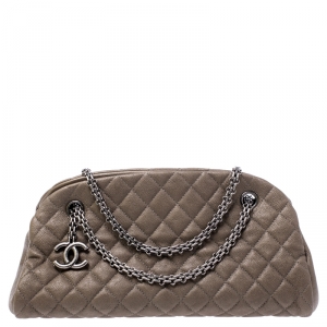 مملوكة مسبقًا Chanel Olive Green Quilted Leather Medium Just Mademoiselle Bowler Bag