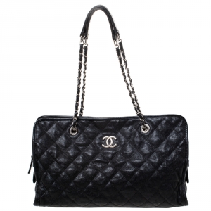 مملوكة مسبقًا Chanel Black Quilted Caviar Leather Riviera Shopper Bag