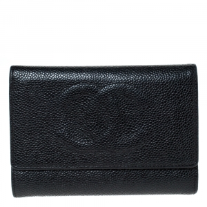 Chanel Black Caviar Leather CC Timeless Wallet