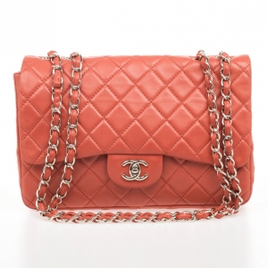 مملوكة مسبقًا Chanel Maxi Orange Lambskin Classic Flap Bag