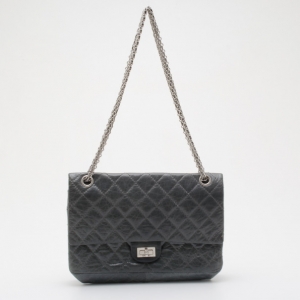 Pre Owned Chanel Limited Edition 50th Anniversary Grey 2.55 Flap bag