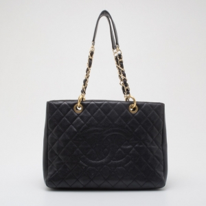مملوكة مسبقًا Chanel Black Caviar Grand Shopper Tote GST Bag 
