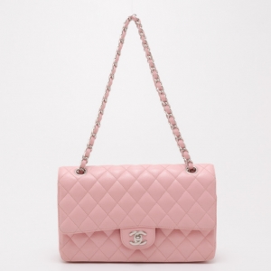 Pre Owned Chanel Light Pink Caviar Medium Flap