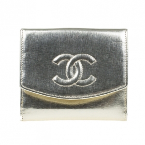 Chanel Gold Leather Compact Wallet