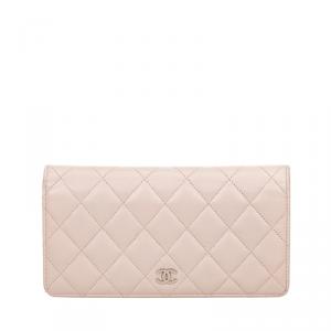 Chanel Pink Quilted Leather CC Continental Wallet