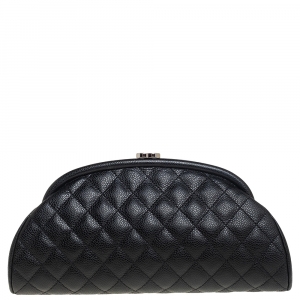 Pre Owned Chanel Black Quilted Caviar Leather Timeless Clutch