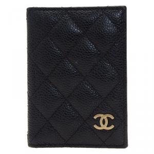 Chanel Black Quilted Lambskin Card Holder