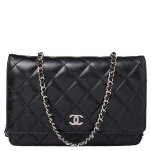 Chanel Black Quilted Leather Classic WOC 