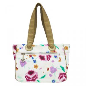 Pre Owned حقيبة شانيل كانفاس مورد متعدد الألوان