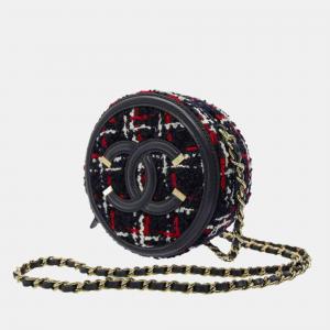 Chanel Black/Red CC Filigree Tweed Crossbody Bag