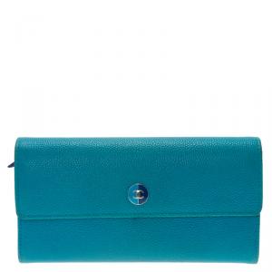 Chanel Blue Leather Continental Wallet