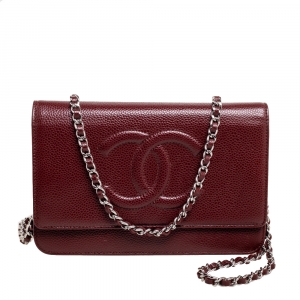 Chanel Red Caviar Leather Timeless WOC Bag