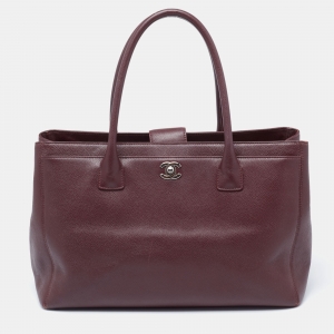 مملوكة مسبقًا Chanel Burgundy Caviar Leather Cerf Shopper Tote
