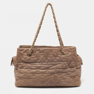 Pre Owned Chanel Beige Leather Wild Stitch Tote