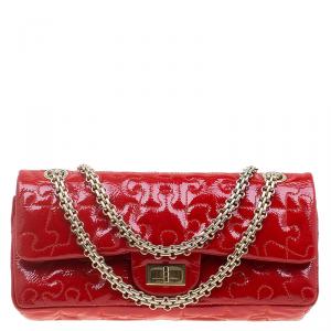 مملوكة مسبقًا Chanel Red Patent Leather Puzzle Reissue 2.55 East/West Flap Bag