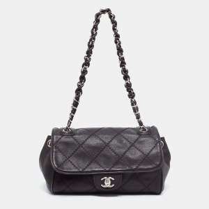 Pre Owned Chanel Black Quilted Leather Ultimate Stitch Flap Bag