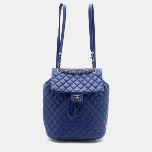 Chanel Blue Quilted Leather Large Urban Spirit Backpack