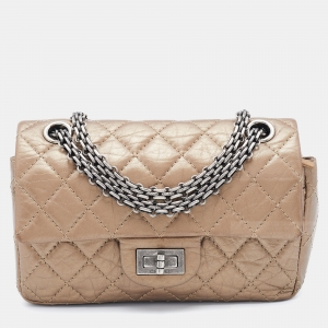 Chanel Metallic Quilted Leather Mini Reissue 2.55 Classic 224 Flap Bag