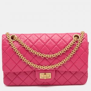 Pre Owned Chanel Pink Quilted Leather Reissue 2.55 Classic 225 Flap Bag