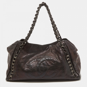 Pre Owned Chanel Black Leather Modern Chain East/West Tote 