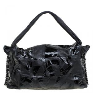 Pre Owned Chanel Black Leather XL Brooklyn Ligne Patchwork Hobo