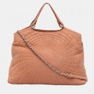 Chanel Pink Sea Hit Quilted Leather Satchel