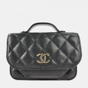 Chanel Black Leather Mini Business Affinity Flap Bag