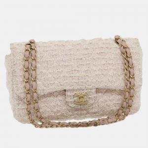 Chanel White Tweed Flap Bag