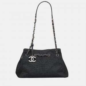 Chanel Black Chevron Shoulder Bag