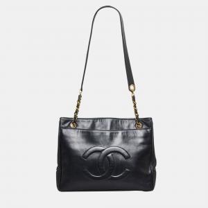 Chanel Black Leather CC Timeless Chain Tote Bag