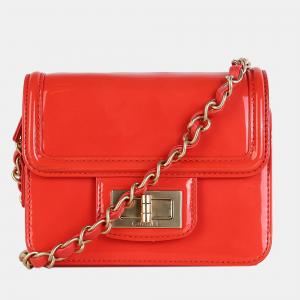 Chanel Coral Patent Leather Mini Square Reissue Crossbody Bag