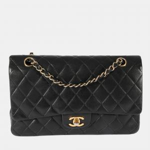 Chanel Black Quilted Lambskin Medium Classic Double Flap Bag