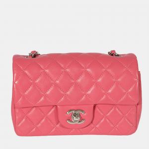 Chanel Pink Quilted Lambskin Mini Rectangular Classic Flap Bag