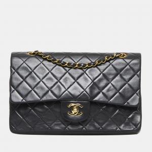 Chanel Black Leather Medium Classic Double Flap Bag