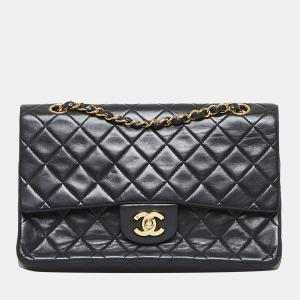 Chanel Black Leather Medium Classic Double Flap Bag